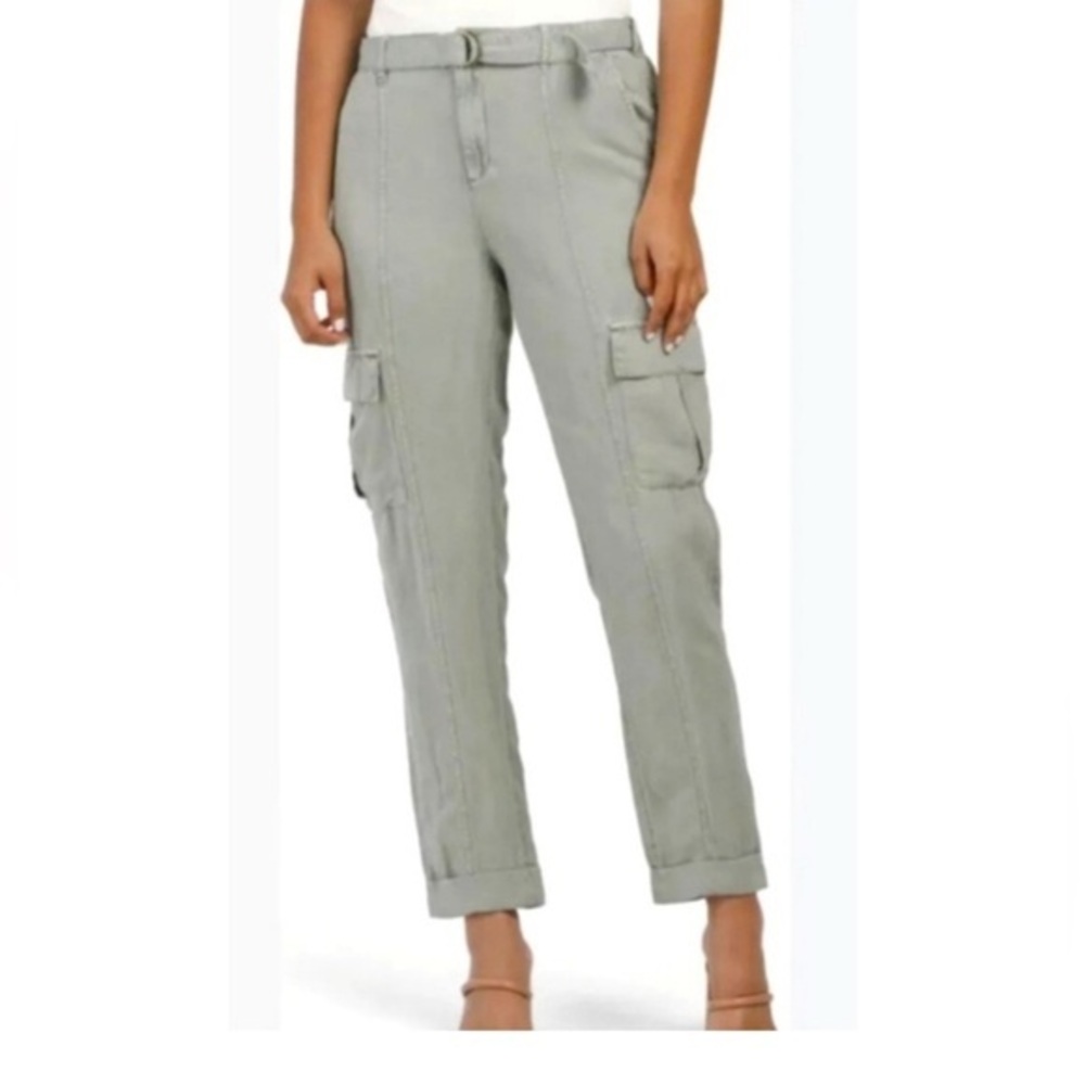 Nwt M linen blend cargo pants​ Nicole Miller